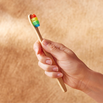 Eco- Friendly Bamboo Toothbrush | Rainbow Bristles | For adult (Pack of 2)