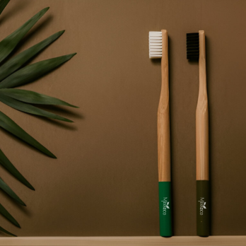 Eco-friendly Bamboo Toothbrush With Charcoal activated Bristles | BPA Free (Pack of 2)