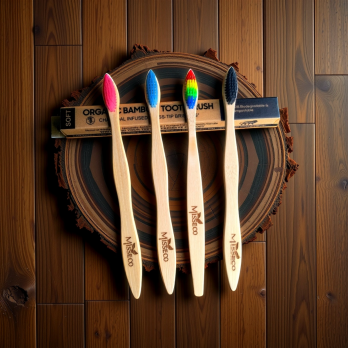 Bamboo Toothbrush with Ultra-Soft Colour Bristles I 100% Natural & Eco-Friendly (Pack of 4)