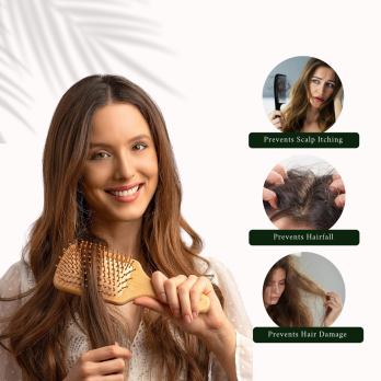 MissEco : Hair Care Combo Pack | Eco-Friendly Bamboo Hair Brush & Neem Comb – Natural & Sustainable Hair Care
