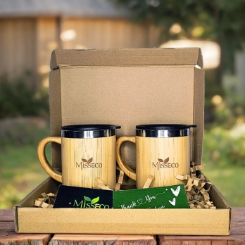 MissEco : Eco Duo Gift Set – Premium Bamboo Coffee Mug for Everyday Use